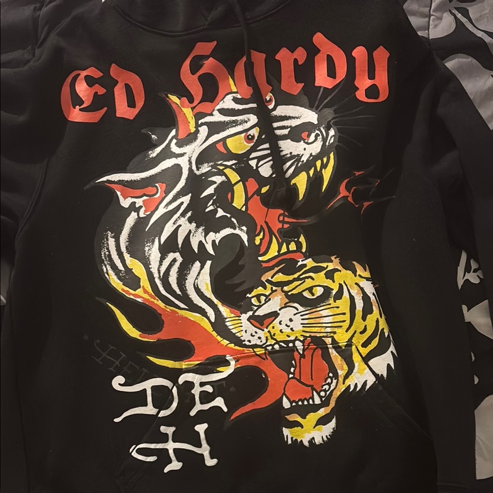 Ed Hardy Hoodie with Fierce Tiger Design